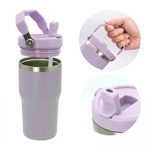 升华水壶Factory Supply Modern 20 oz Tumbler with Handle & Straw Car Cup Holder Friendly Insulated Stainless Steel Water Bottle