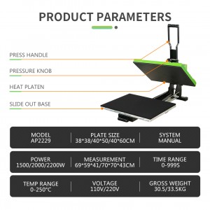 High Pressure Heat Press Machine Size 38x38cm/ 40x50cm/40x60cm多尺寸烫画机抽拉烫印机可套衣