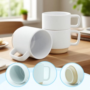 Family stacking cup 家庭陶瓷杯三口之家家用杯子 新款马克杯