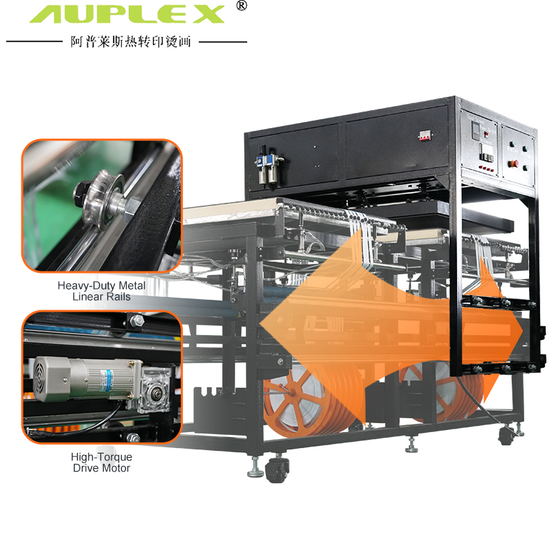 80*100cm Pneumatic Dual Station 织带烫画机 25 卷双面热升华转印设备 Featured Image