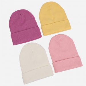 秋冬保暖帽子光面针织帽男女防风腈纶冷帽加厚护耳毛线帽Autumn Winter Warm Hat with Windproof Thickened Ear Protection Skull Cap