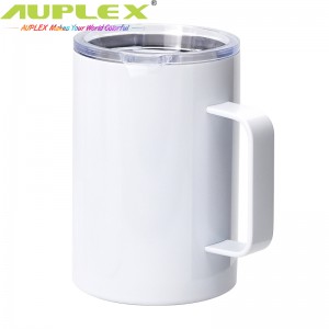 Sublimation blank mug 12oz 带手柄热升华空白马克杯 304 不锈钢双层保温杯跨境定制水杯logo