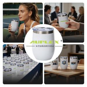 Sublimation blank tumbler 12oz 不锈钢鸡蛋杯双层真空保温红酒杯跨境热升华白杯定制