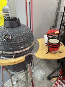 4.5 Inches Outdoor Egg Shaped Kamado Grill Ceramic BBQ with Charcoal for Barbecue Holiday gifts, family ornaments