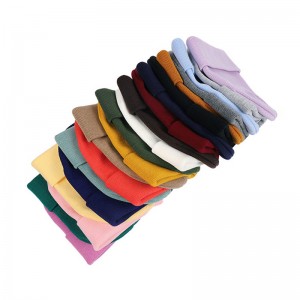 秋冬保暖帽子光面针织帽男女防风腈纶冷帽加厚护耳毛线帽Autumn Winter Warm Hat with Windproof Thickened Ear Protection Skull Cap