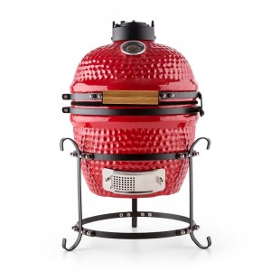 13 Inch color Egg Portable Smoker Ceramic Kamado Charcoal Grill with Steel Square Bracket for Outdoor Barbecue & Cooking