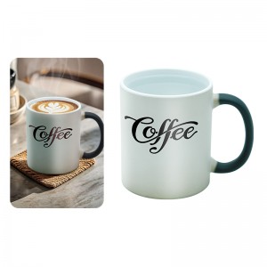 哑光变色杯11oz Matte Hot Water Color Changing Mug Sublimation Blank Ceramic Magic Mug with Inner Color