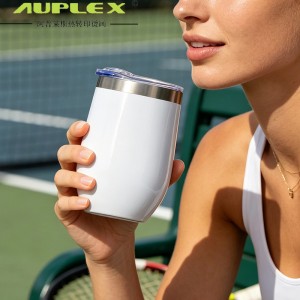 Sublimation blank tumbler 12oz 不锈钢鸡蛋杯双层真空保温红酒杯跨境热升华白杯定制