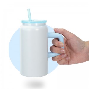 16oz Powder Coated Stainless Steel Metal Can Cup with Handle 16oz带手把