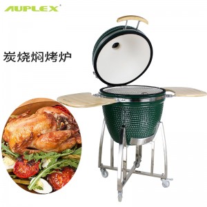 Auplex factory OEM Green Black Ceramic Big Joe Kamado Grill 21 27 29 Inch & Meat Smoker BBQ with Charcoal & Garden Outdoor
