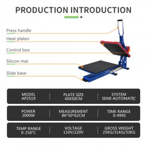 抽拉烫画机40*50cm Heat Press Machine Heat Transfer Ironing Machine for T-shirt Transfer Design