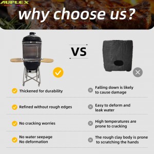 Factory Custom Kamado Ceramic Grill 13-26 Inch Outdoor Charcoal BBQ Smoker Pizza Oven With Side Table