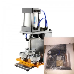 Diy Automatic Pin Badge Make Pneumatic Button Mirror Chest Name Plate Maker Button Making Machine 25 32 37 44 50 56 58 75MM气动胸章机自动徽章制作
