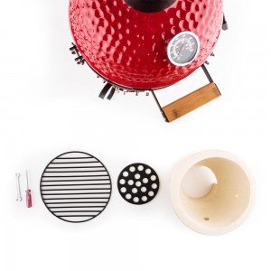 13 Inch color Egg Portable Smoker Ceramic Kamado Charcoal Grill with Steel Square Bracket for Outdoor Barbecue & Cooking