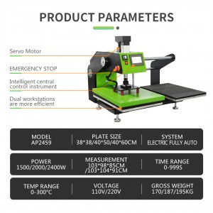 阿普莱斯烫画机Wholesale Factory Auto Open Heat Press Machine for DTF Film Cycling Pressing Function电动热转印机双工位