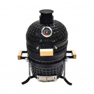 4.5 Inches Outdoor Egg Shaped Kamado Grill Ceramic BBQ with Charcoal for Barbecue Holiday gifts, family ornaments