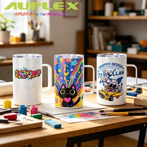 Sublimation blank mug 12oz 带手柄热升华空白马克杯 304 不锈钢双层保温杯跨境定制水杯logo
