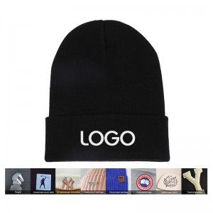 秋冬保暖帽子光面针织帽男女防风腈纶冷帽加厚护耳毛线帽Autumn Winter Warm Hat with Windproof Thickened Ear Protection Skull Cap