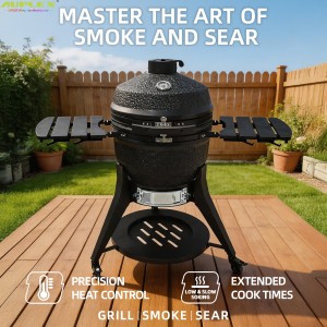 Wholesale 22″ Kamado BBQ Charcoal Grill 家用陶瓷烧烤炉 精准温控烤肉窑炉多色可 OEM 定制