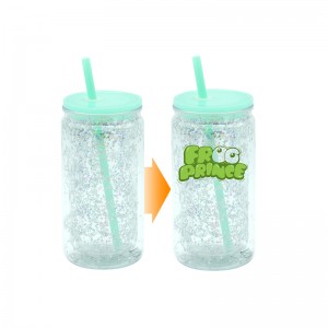16oz雪球杯20oz New Arrival Plastic Tumbler with Straw INS Style Bowknot Mason Snowball Cup for Girls, Shatter-Resistant Design