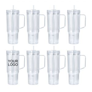 40oz Sublimation Snow Globe Tumbler Glass Can 20oz Double Wall Pre Drilled Snow Globe Beer Glasses 40oz雪球杯塑料杯