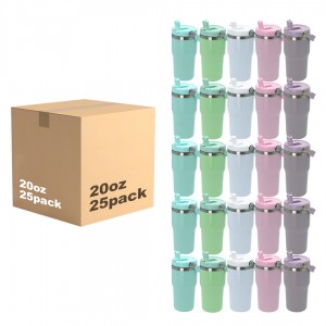 升华水壶Factory Supply Modern 20 oz Tumbler with Handle & Straw Car Cup Holder Friendly Insulated Stainless Steel Water Bottle