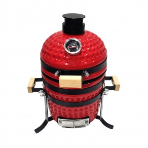 4.5 Inches Outdoor Egg Shaped Kamado Grill Ceramic BBQ with Charcoal for Barbecue Holiday gifts, family ornaments