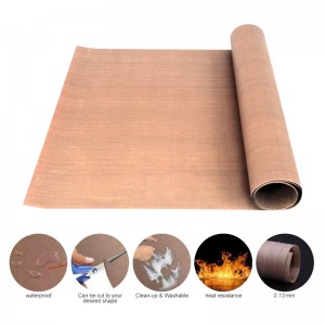 Heat Press Heat Resistant Easy Release Fabric Brown PTFE Sheet Ptfe Fabric高温布多尺寸烫画机配件
