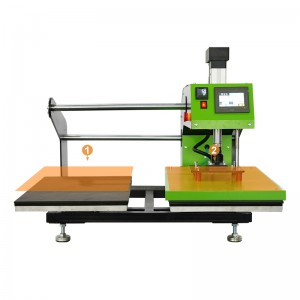Hot Sell Electric Automatic No Need air Compressor Double Stations Sublimation T-shirt Heat Press Machine with Laser Locator
