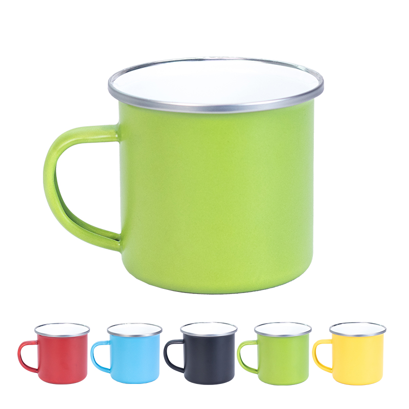 哑光彩色搪瓷杯 涂层杯办公室水杯custom wholesale咖啡杯 Featured Image