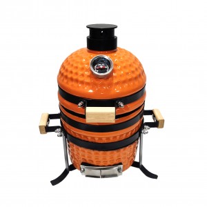 4.5 Inches Outdoor Egg Shaped Kamado Grill Ceramic BBQ with Charcoal for Barbecue Holiday gifts, family ornaments