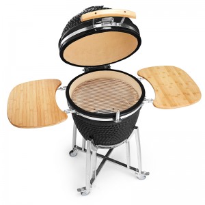 Outdoor Garden 21 Inch Kamado Ceramic BBQ Grill Large Size Shape the Ultimate Choice for Barbecue Enthusiasts 美式烧烤炉