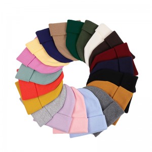 秋冬保暖帽子光面针织帽男女防风腈纶冷帽加厚护耳毛线帽Autumn Winter Warm Hat with Windproof Thickened Ear Protection Skull Cap